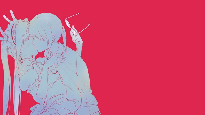4K Monochrome Tohru and Kobayashi Kissing