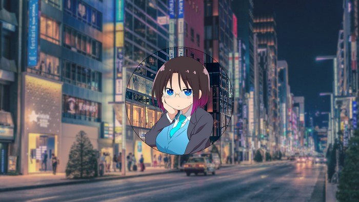 Elma Jouii from Kobayashi-san Chi no Maid Dragon in a city