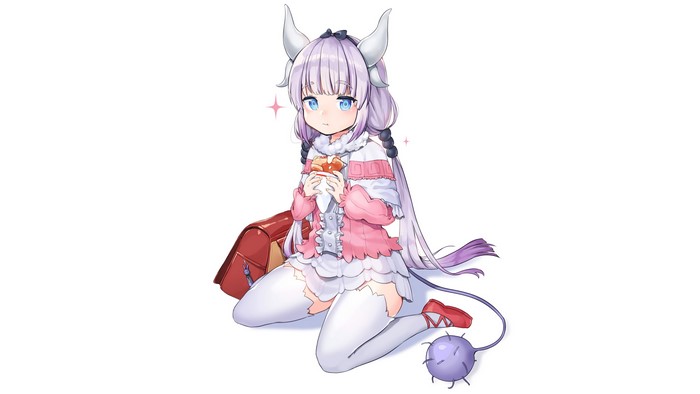 Kanna Kamui from Kobayashi-san Chi no Maid Dragon eating a donut