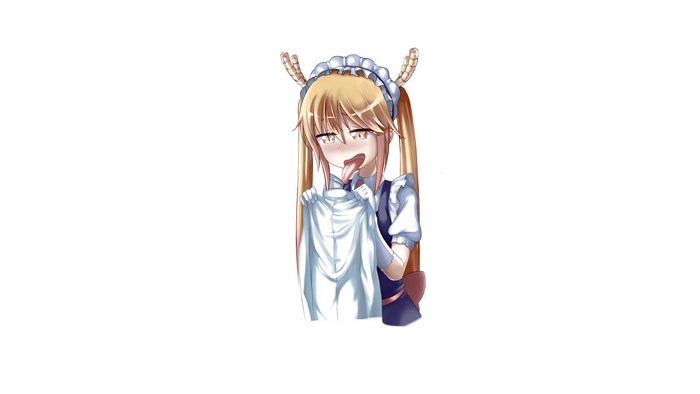 Tohru from Kobayashi-san Chi no Maid Dragon licking a shirt