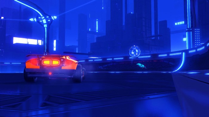 Dominus car in Rocket League arena