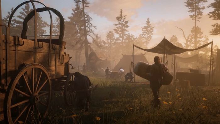 Red Dead Redemption 2 camp scene