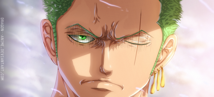 Roronoa Zoro with Green Hair and Scars