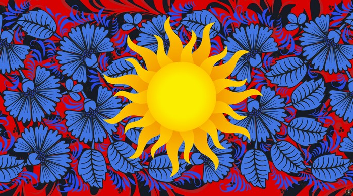 Sun with Floral Pattern