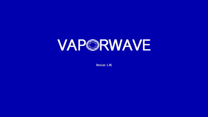 Vaporwave logo with version number