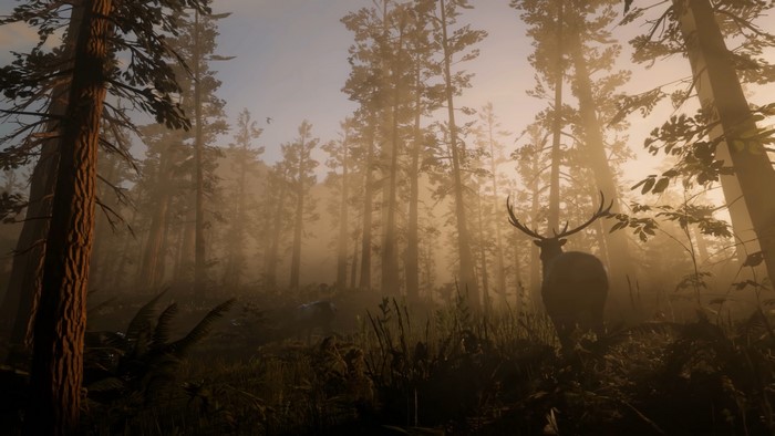Red Dead Redemption 2 Elk in Foggy Forest