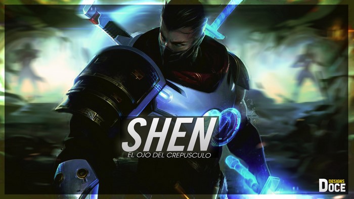 Shen from League of Legends with glowing swords