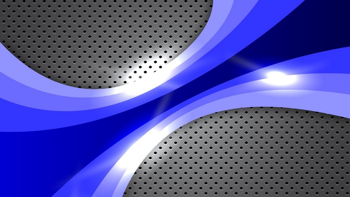 Abstract Blue Waves on Perforated Metal Background