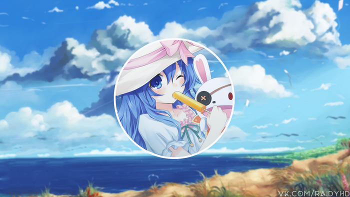 Yoshino from Date A Live eating ice cream