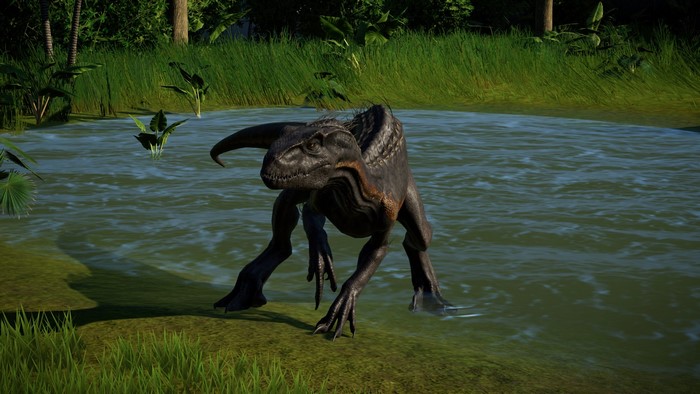 Indoraptor in water from Jurassic World Evolution