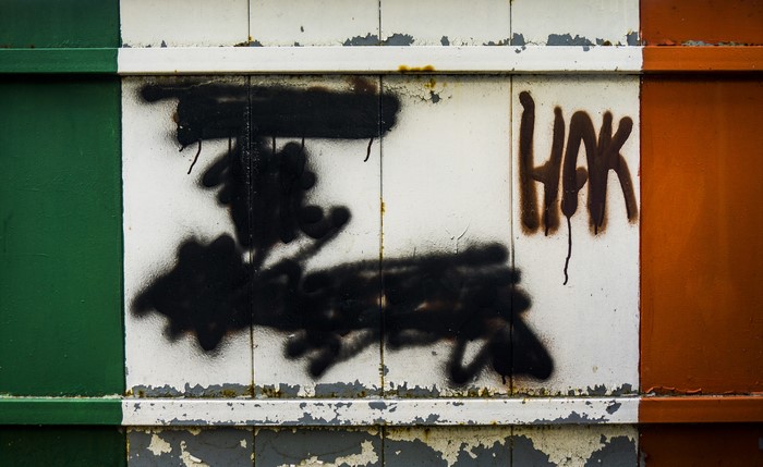 Graffiti on Irish Flag