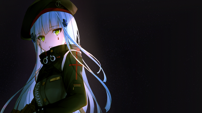 HK416 from Girls Frontline in uniform at night