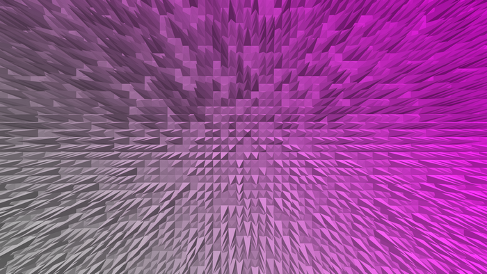 3D abstract geometric pattern with pink and gray gradient