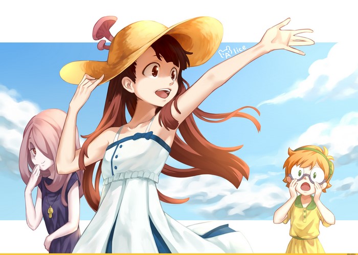 Akko, Sucy, and Diana from Little Witch Academia