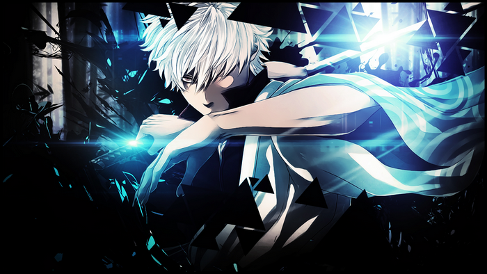 Anime boy with white hair from Gintama