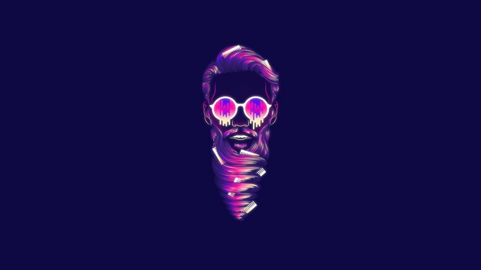 Illustration of a man with melting sunglasses and combs in his hair