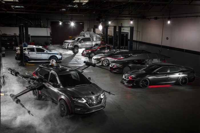 Star Wars Nissan Cars in Garage