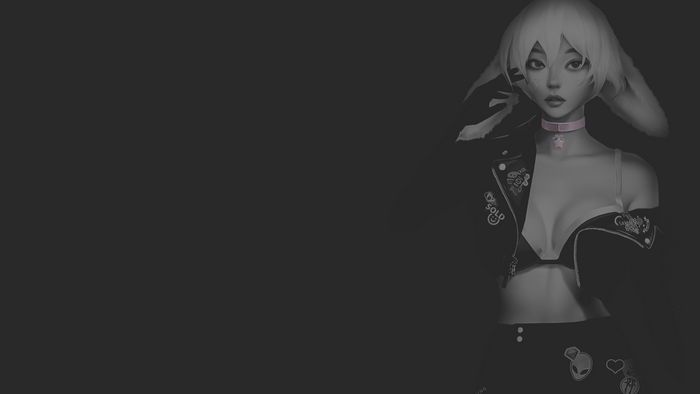 Punk Bunny Girl Illustration in Dark Style