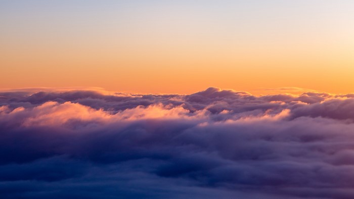 Clouds at sunset during photography