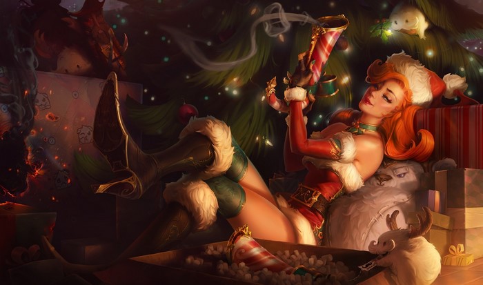 Miss Fortune from League of Legends in Christmas attire