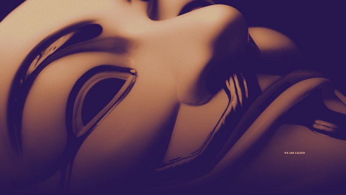Anonymous mask with "WE ARE LEGION" text