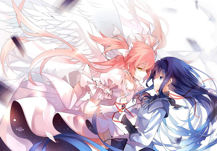 Kaname Madoka and Akemi Homura from Mahou Shoujo Madoka Magica fan art