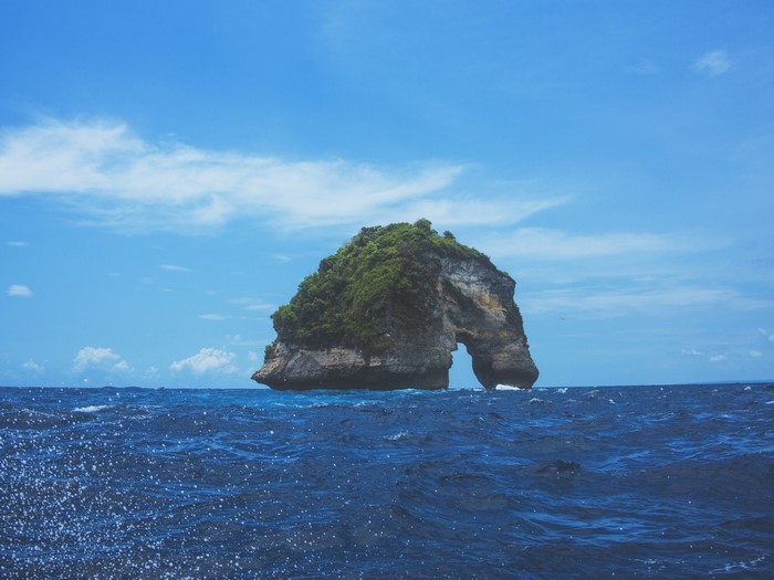 Arch Rock Formation in the Sea