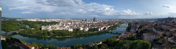 Panoramic view of Lyon, France