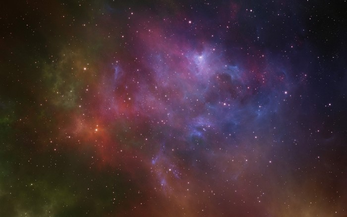 Colorful nebula with stars in deep space