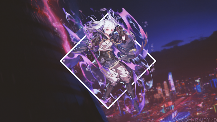 Robin from Fire Emblem Awakening with purple magic