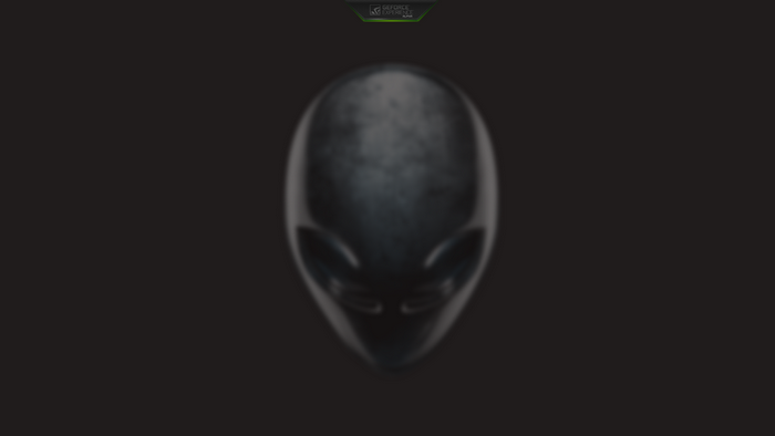 Alienware logo with Nvidia GeForce Experience overlay