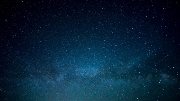 Starry night sky with galaxy