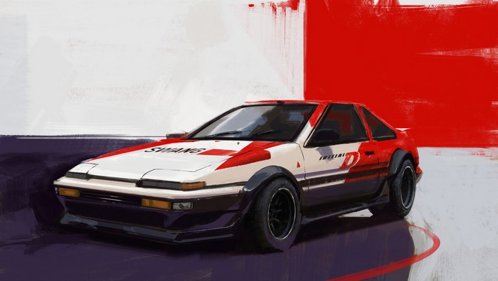 Initial D Toyota AE86 concept art