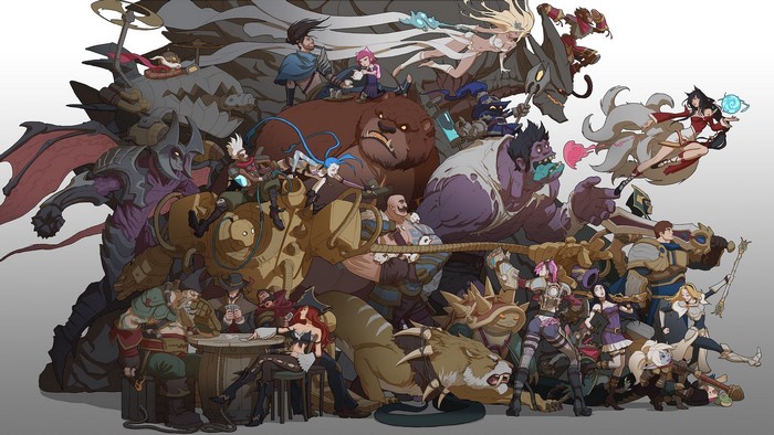 League of Legends characters group illustration