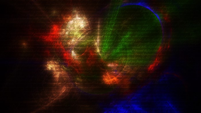 Abstract space with text overlay