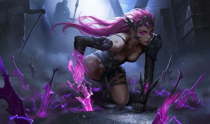 Katarina from League of Legends with daggers