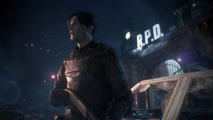 Leon Kennedy from Resident Evil 2 at R.P.D.