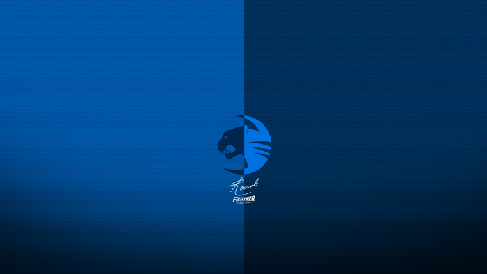 Roccat Fighter logo on blue background