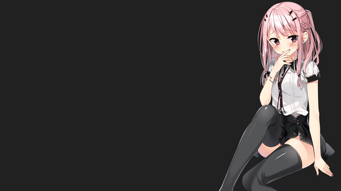 Anime girl with pink hair and pink eyes