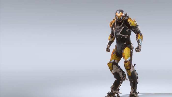 Anthem Javelin suit on a plain background