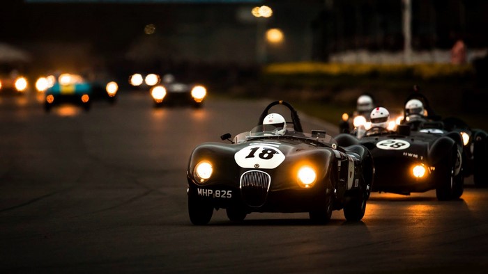 Vintage Jaguar race cars at Goodwood Festival of Speed