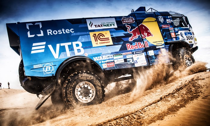Kamaz truck in a desert rally