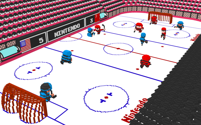 Nintendo Ice Hockey pixel art game