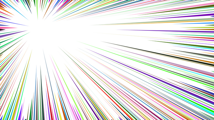 Abstract colorful lines radiating from center