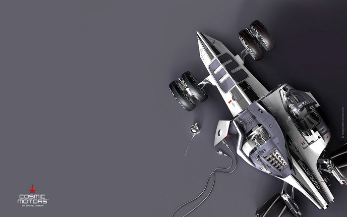 Futuristic electric vehicle from Cosmic Motors by Daniel Simon
