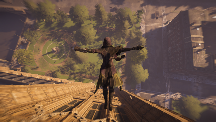 Evie Frye from Assassin's Creed Syndicate on a rooftop