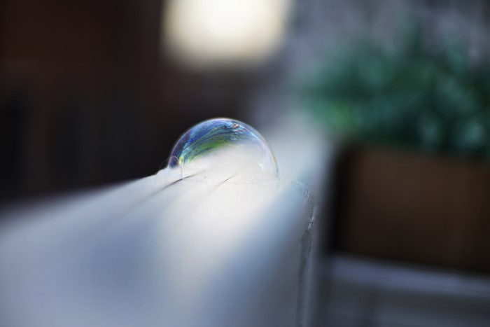 Bubble on a railing