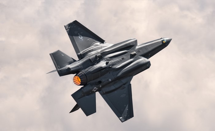 F-35A Lightning II military aircraft in flight