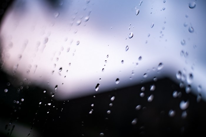Raindrops on a window pane