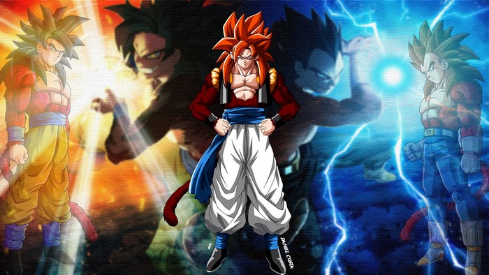 Gogeta and Vegeta in Super Saiyan 4 Form